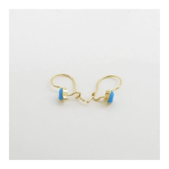 14K Yellow gold Simple heart hoop earrings for Children/Kids web61 2