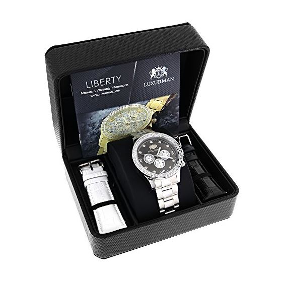 Genuine Diamond Watches For Men: 2Ct LUXURMAN Li-4