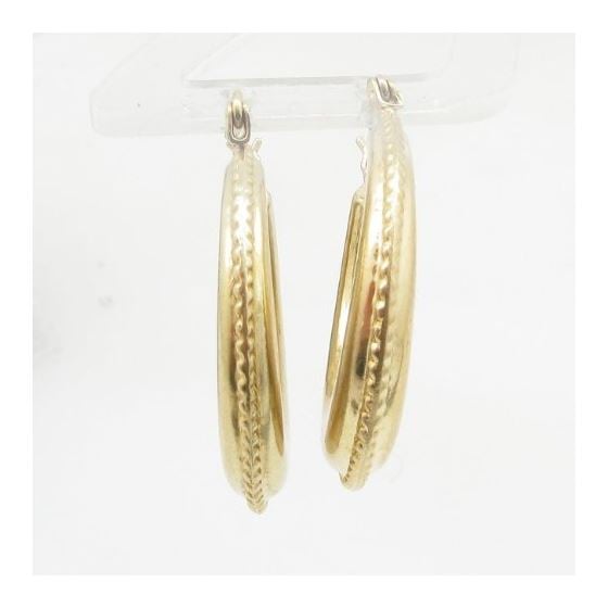 10k Yellow Gold earrings Mini moon hoop 2 AGBE43 2