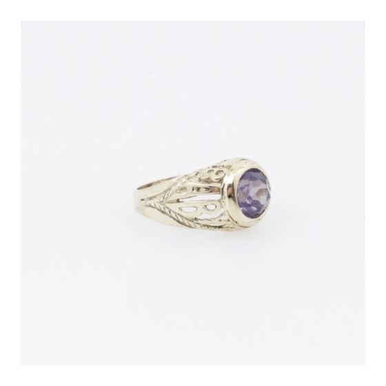 10k Yellow Gold Syntetic purple gemstone ring ajjr89 Size: 2.25 4