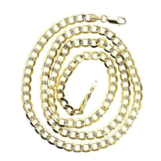 10K Diamond Cut Gold HOLLOW ITALY CUBAN Chain - 28 Inches Long 6.7MM Wide 2