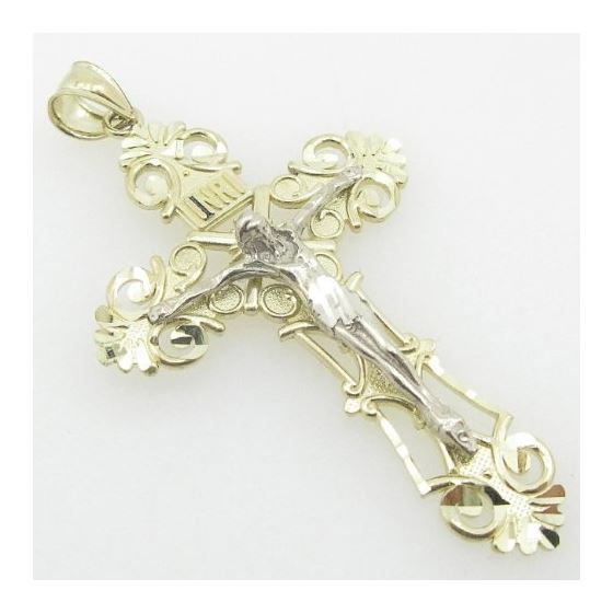 Mens 10K Solid Yellow Gold fancy jesus cross 2 Length - 2.32 inches Width - 1.30 inches 2