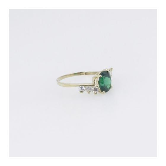 10k Yellow Gold Syntetic green gemstone ring ajr8 Size: 8 4