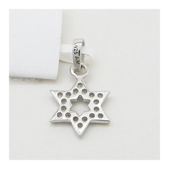 Womens White star of david cz pendant Silver35 4