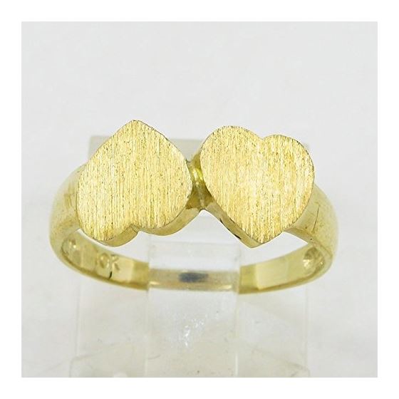 10K Yellow Gold womens dual heart ring ASVJ28 2