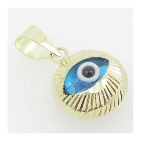 Womens bp1 kabbalah evil eye 14k solid yellow gold good luck charm pendant 4