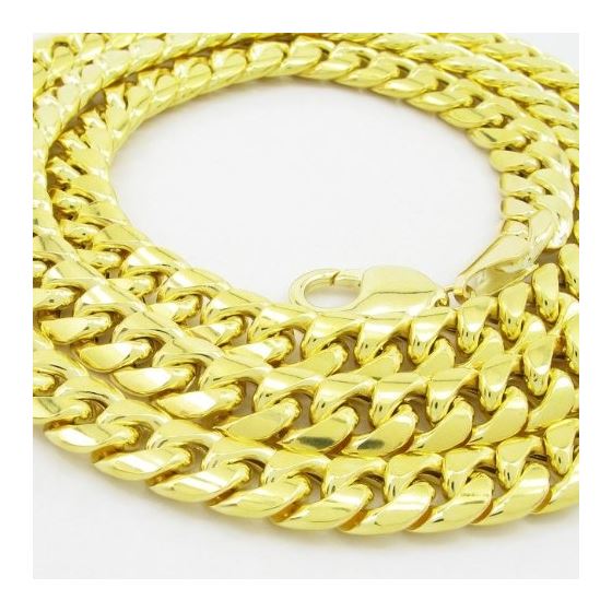 "Mens 10k Yellow gold Yellow gold miami cuban hollow link chain 32"" 9MM rjmch14 2"