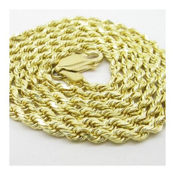 "Mens 10k Yellow Gold skinny rope chain ELNC34 20"" long and 3mm wide 2"