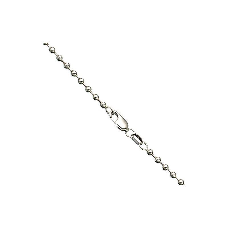 14K WHITE Gold SOLID BALL Chain - 24 Inc 65859 1