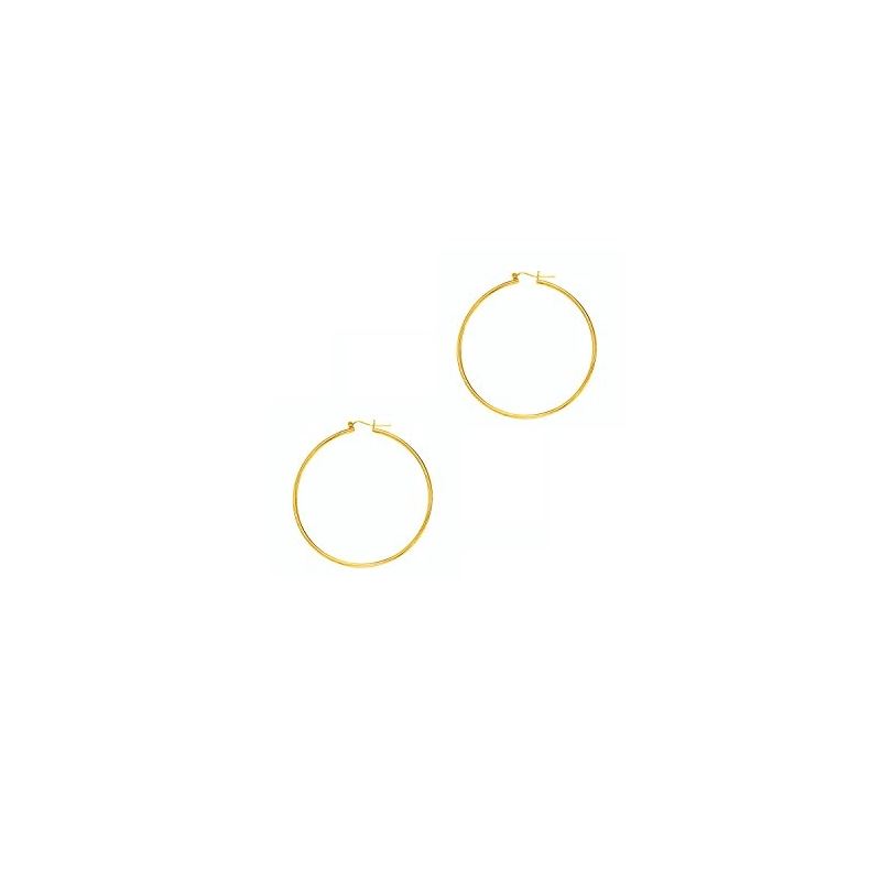 14K Yellow Gold Ladies Shiny Hoop Earrin 69241 1