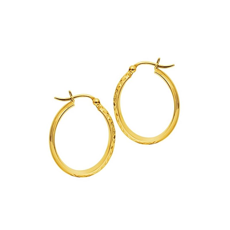 10K Yellow Gold Ladies Hoop Earrings 300 61385 1
