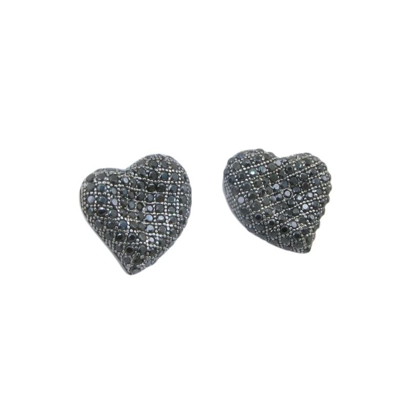 Womens .925 sterling silver Black heart  83288 1