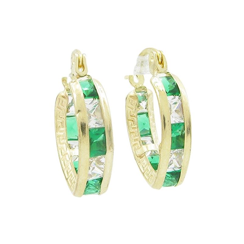 Womens 10k Yellow gold Green white thin  83606 1