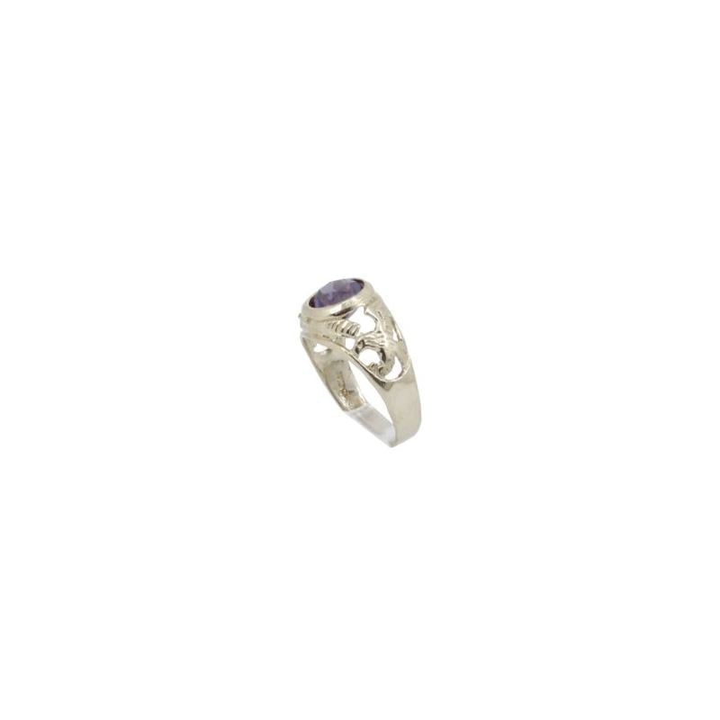 10k Yellow Gold Syntetic purple gemstone 62491 1