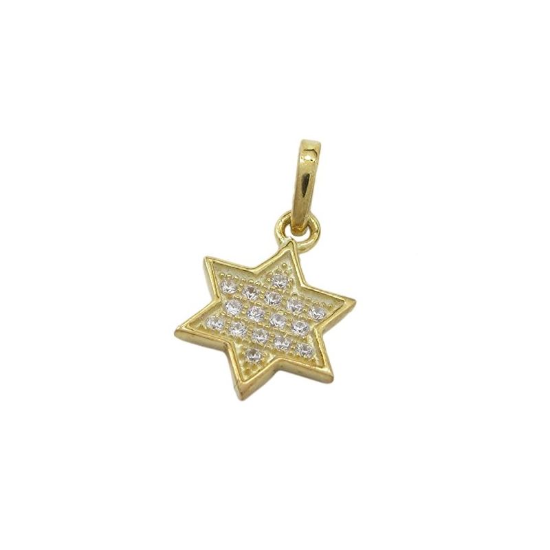 Womens Yellow star of david cz pendant S 84756 1