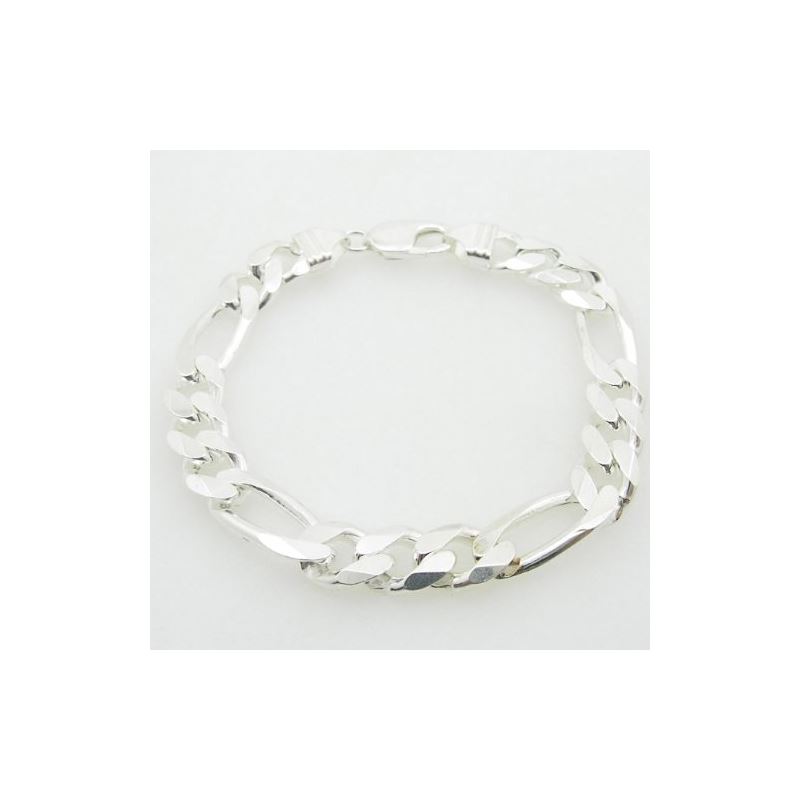 Mens 925 Sterling Silver figaro bracelet 78464 1