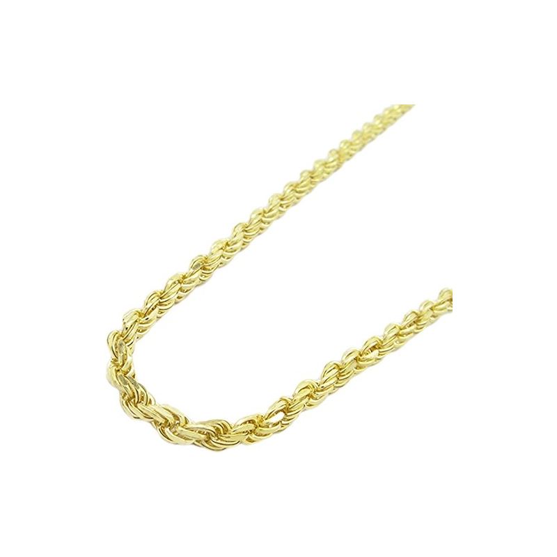 Mens 10k Yellow Gold skinny rope chain E 77975 1