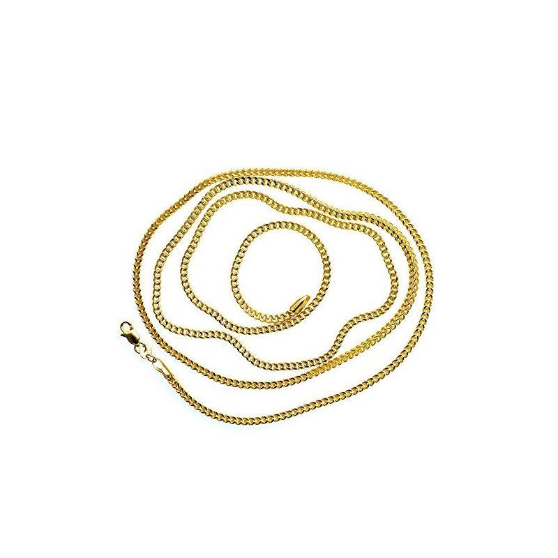 14K Solid Yellow Gold Franco Chain Neckl 87505 1
