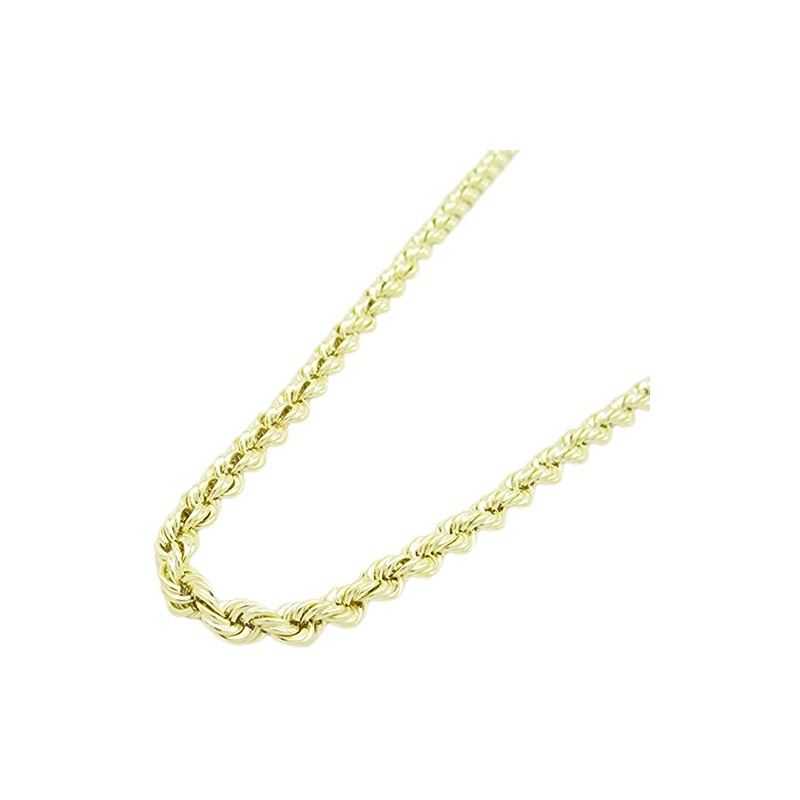 Mens 10k Yellow Gold Hollow Rope chain E 77628 1