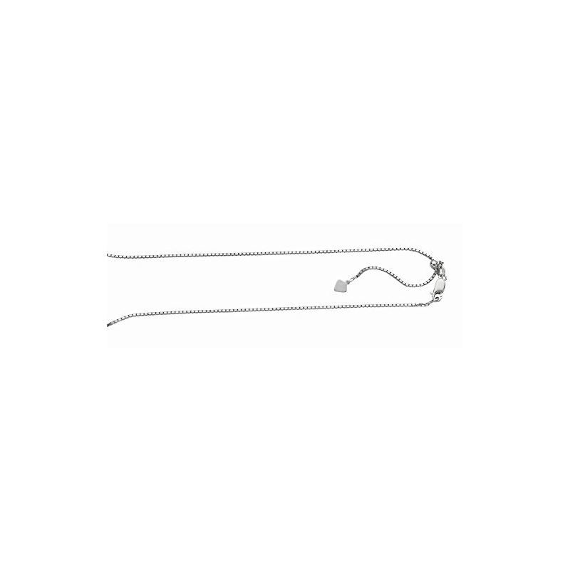 Sterling Silver 1.4 Mm Wide Rhodium Plated Adjusta