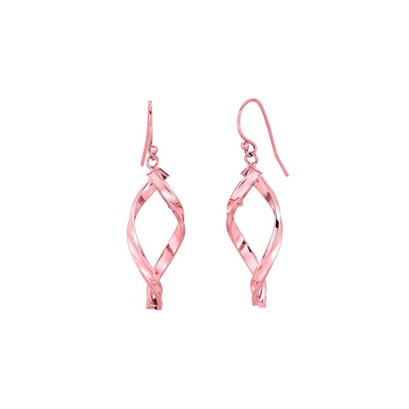 14K Pink Gold Ladies Drop Earrings ER150 64458 1
