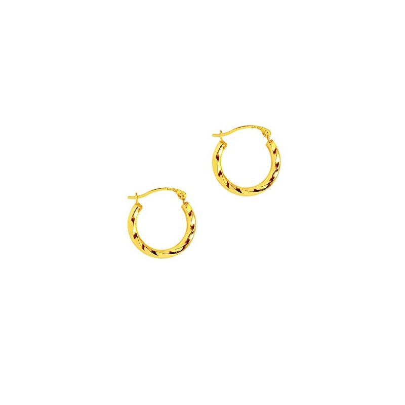 10K Yellow Gold Ladies Hoop Earrings ZER 61394 1