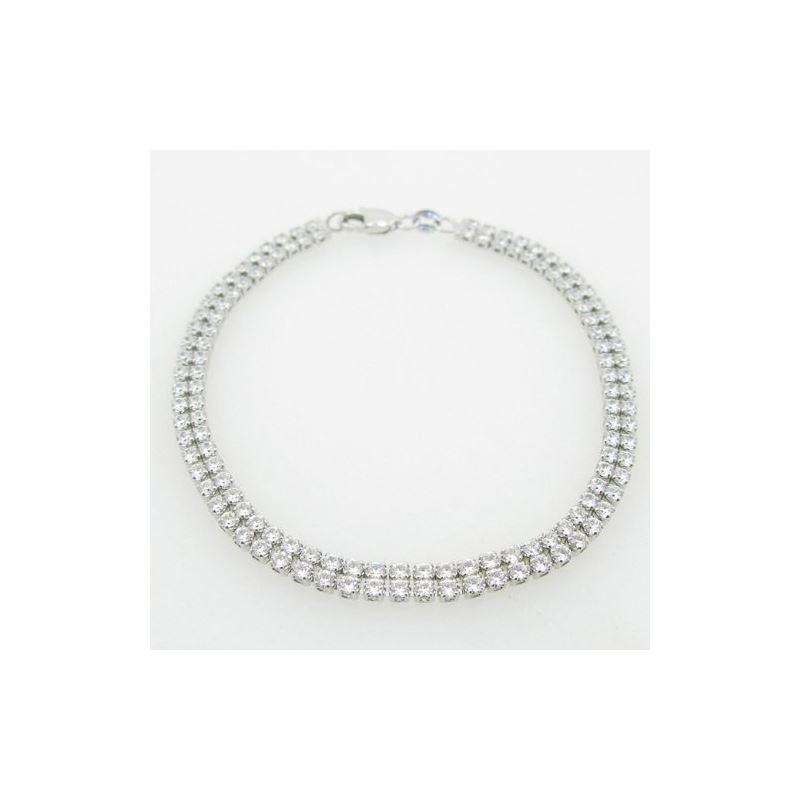 Ladies Sterling Silver bracelet beaded f 74982 1