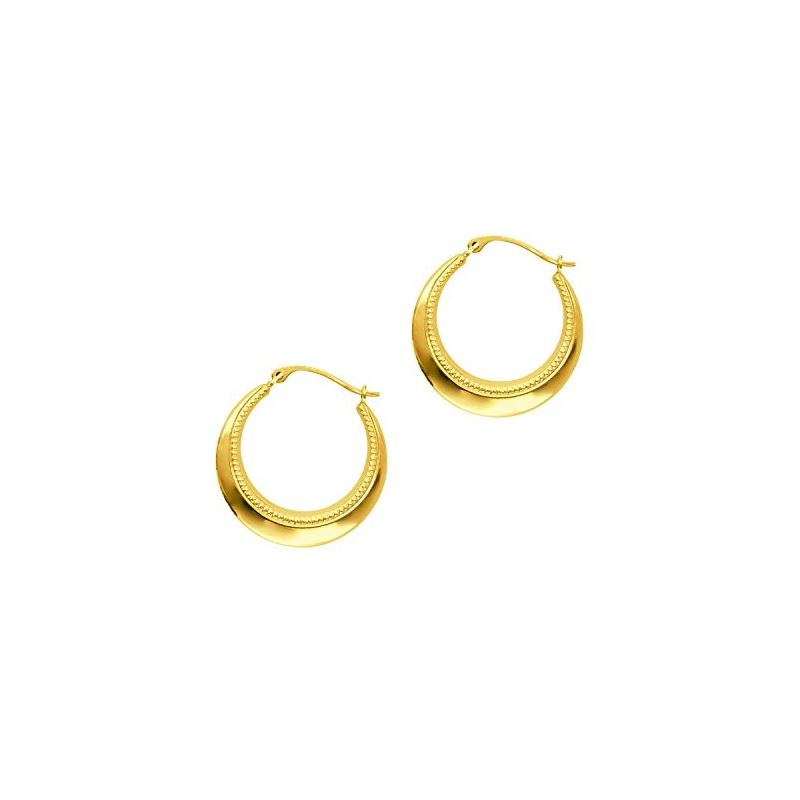 10K Yellow Gold Ladies Hoop Earrings ZER 61397 1