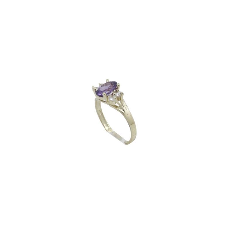 10k Yellow Gold Syntetic purple gemstone 62575 1