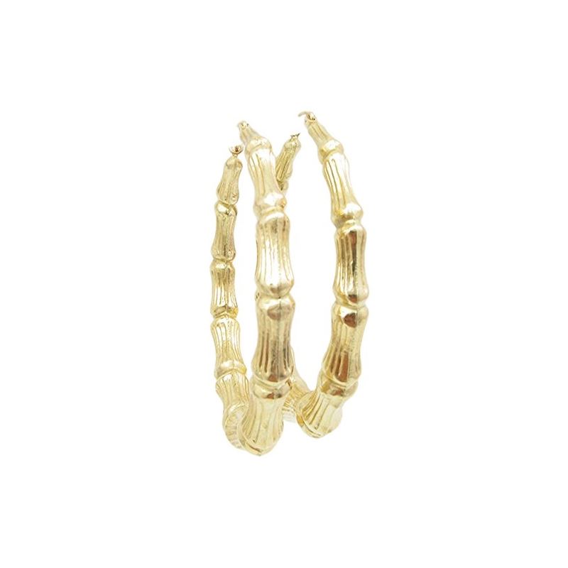 10k Yellow Gold earrings Xl bambo hoop 2 60822 1