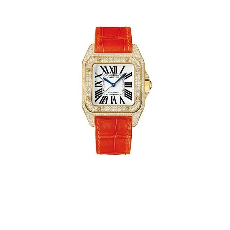 Cartier Santos 100 Ladies Gold Watch WM5 55223 1