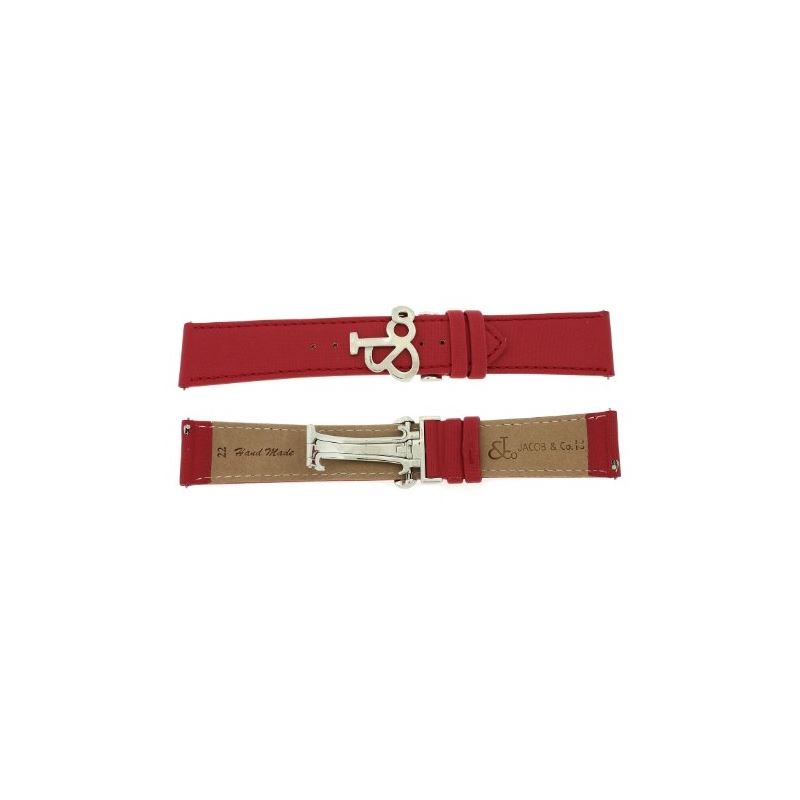 Jacob Co. Genuine Real Satin Red Band Strap 22MM F