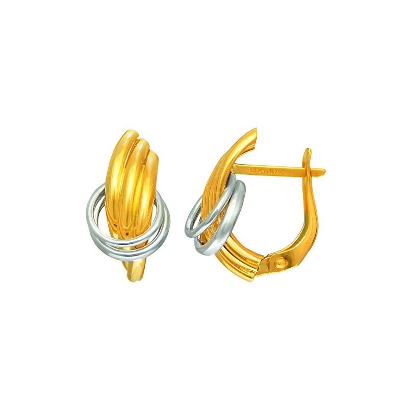 14K Yellow White Gold Ladies Drop Earrin 70809 1