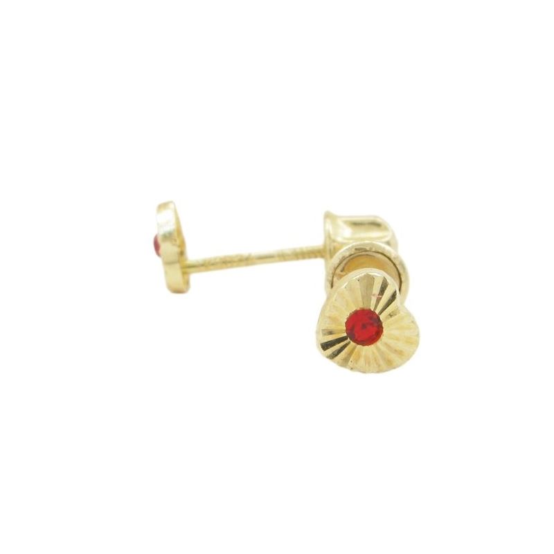 14K Yellow gold Heart cz stud earrings f 68675 1
