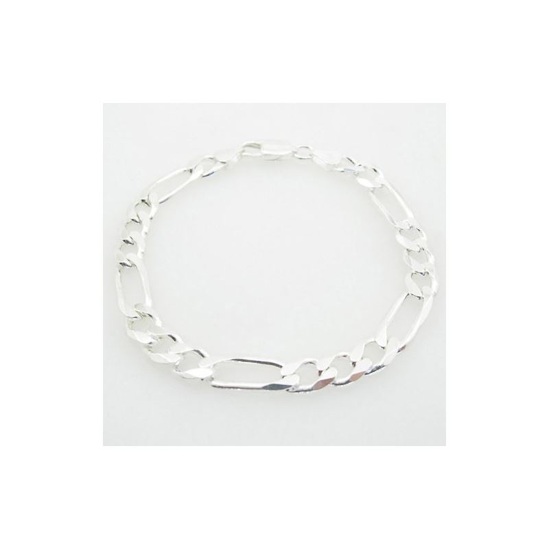 Mens 925 Sterling Silver figaro bracelet 78459 1