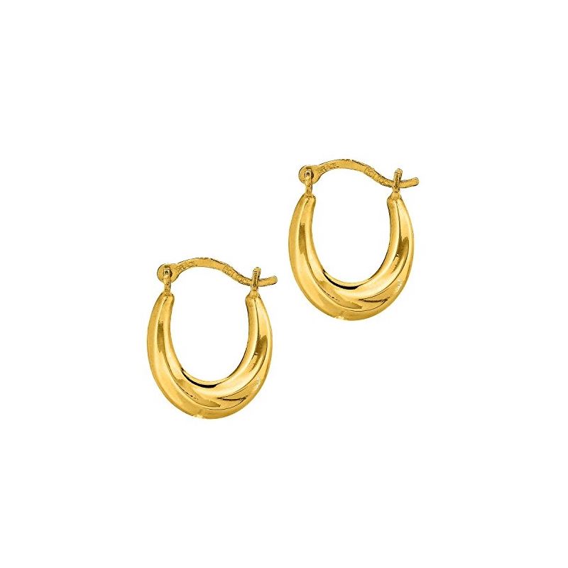 10K Yellow Gold Ladies Hoop Earrings 509 61386 1
