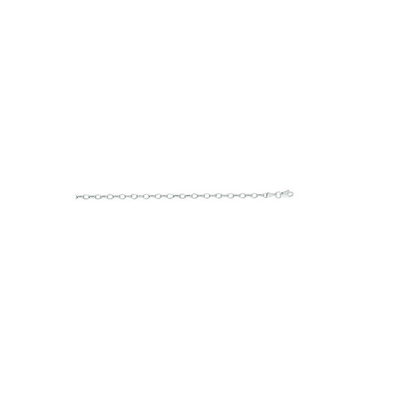 "14K White Gold Oval Rolo Chain 18"" inche 65701 1