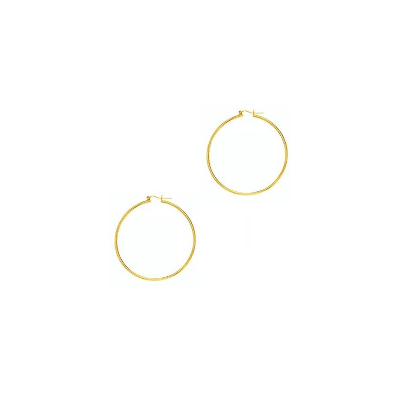 14K Yellow Gold Ladies Shiny Hoop Earrin 69240 1