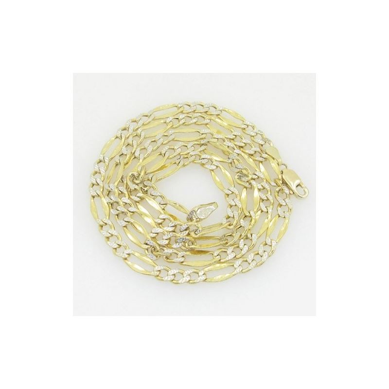 10K Yellow Gold diamond cut figaro chain 60463 1