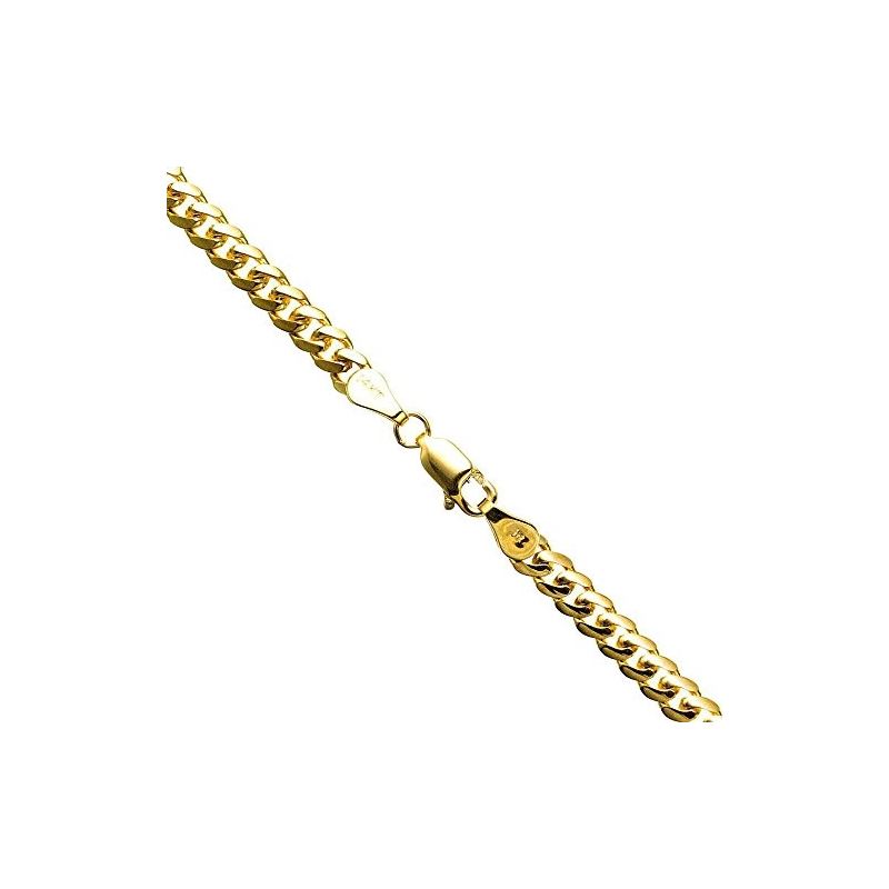 14K YELLOW Gold SOLID ITALY CUBAN Chain  70384 1