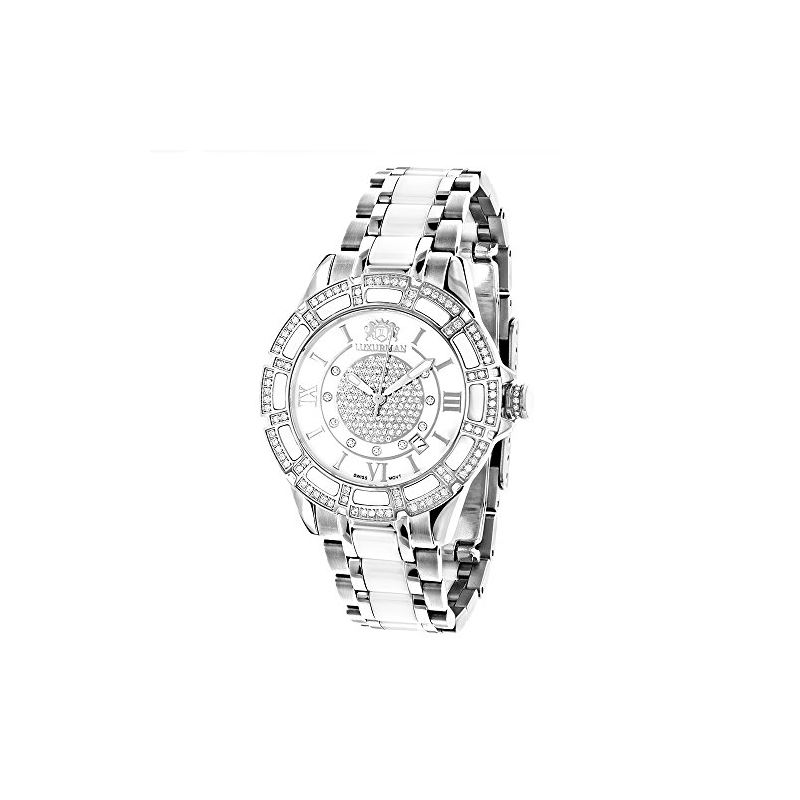 Ladies Genuine Diamond Ceramic Watch 1.2 90197 1
