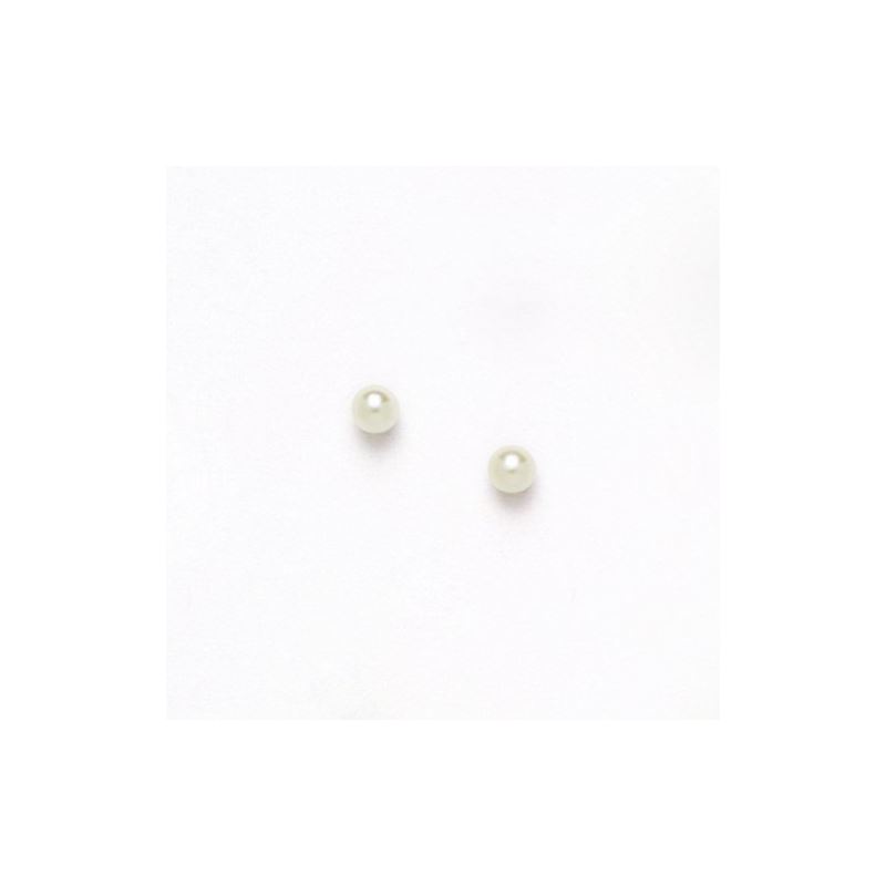 14K Yellow Gold genuine pearl and cz ear 68332 1