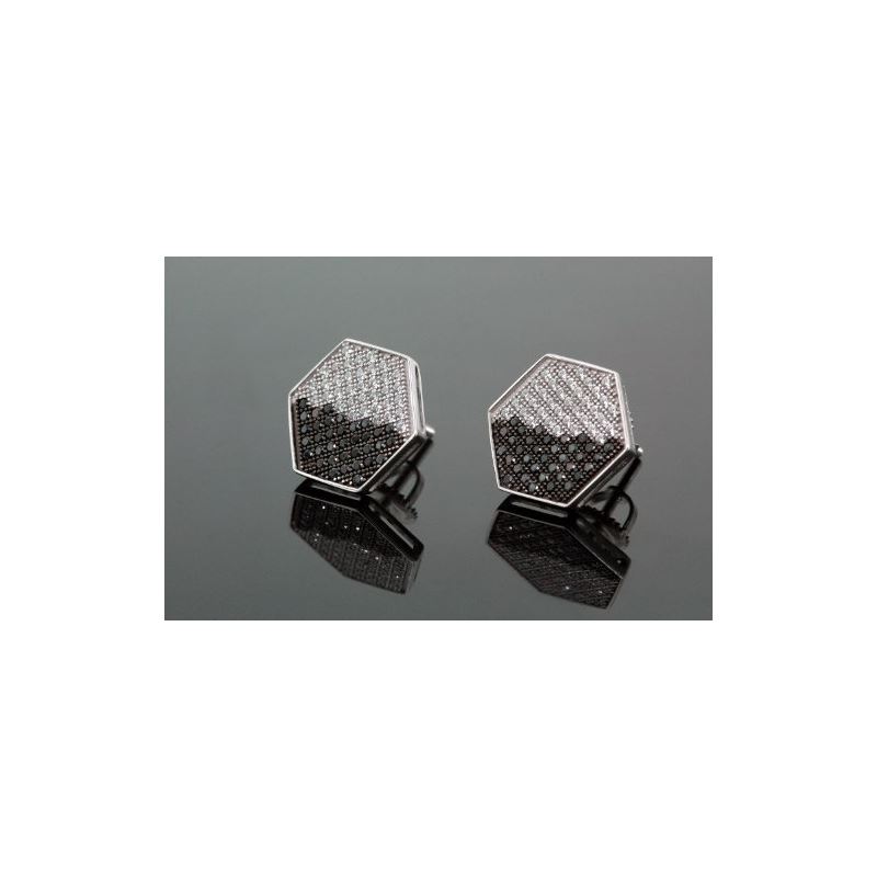 .925 Sterling Silver White Hexagon White 58623 1