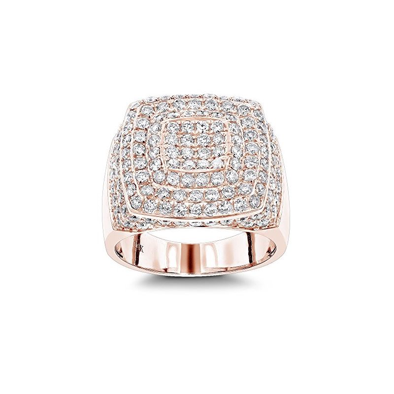 14K Gold Unique Mens Diamond Ring 3.5Ct Pave Set R