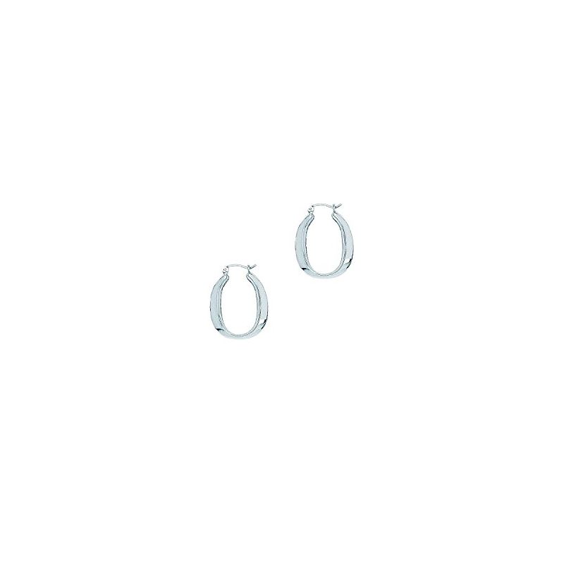 14K White Gold Ladies Hoop Earrings S310 65602 1