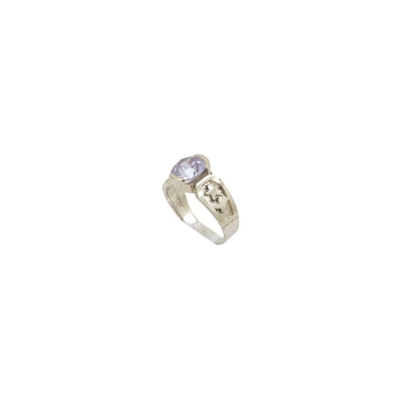 10k Yellow Gold Syntetic white gemstone  62813 1