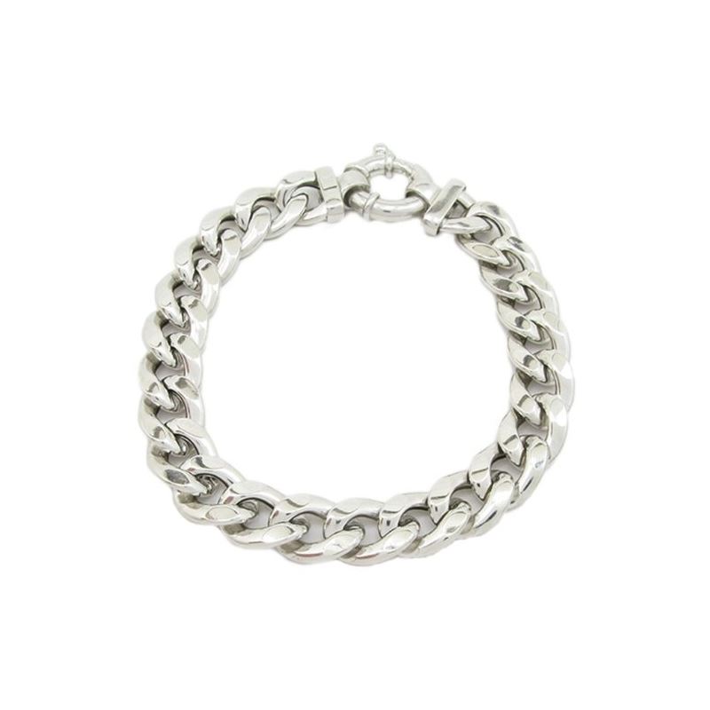 Unisex Sterling silver Curb link white b 82952 1