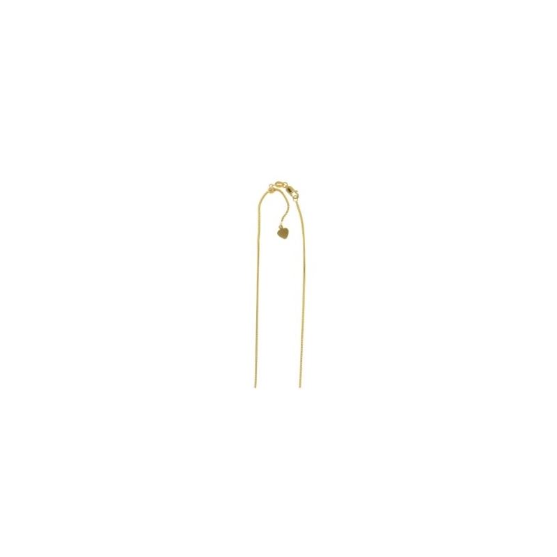 Real 14K Yellow Gold 0.9 Mm Wide Adjustable Franco