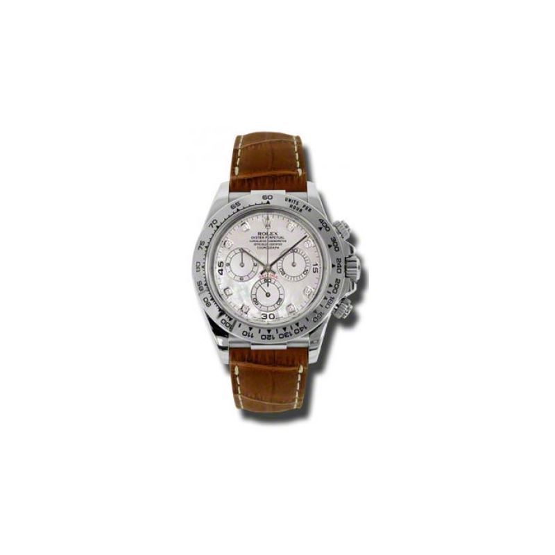 Rolex Watches  Daytona White Gold  Leath 54150 1