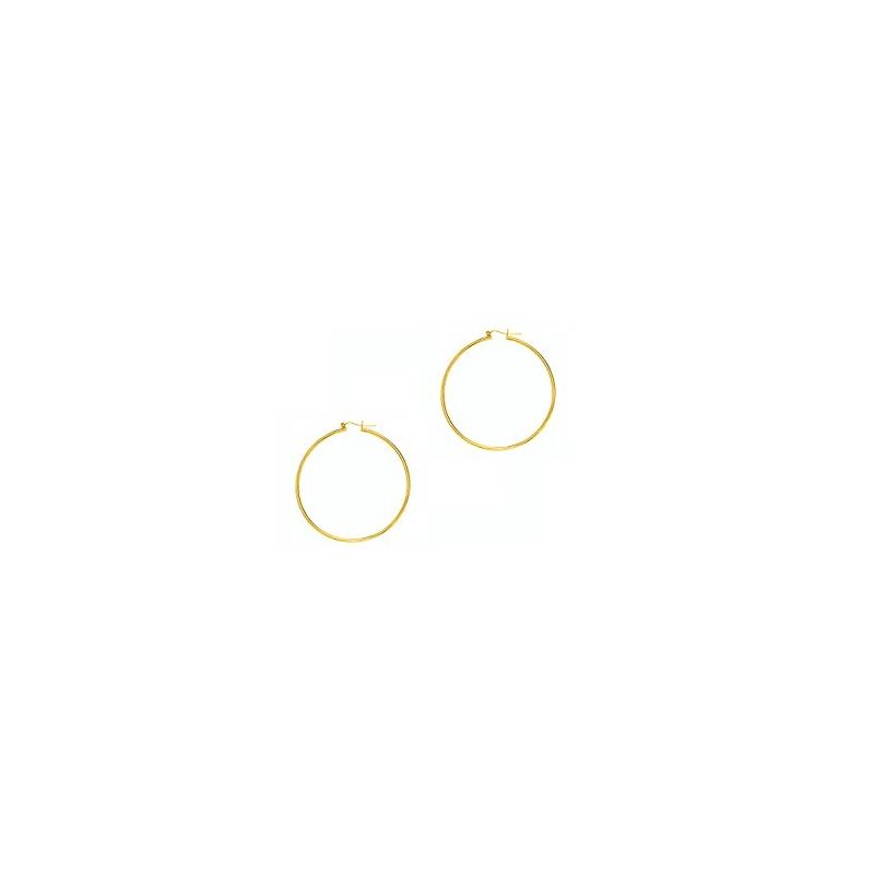 14K Yellow Gold Ladies Shiny Hoop Earrin 69233 1